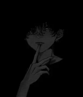 ◼️ 56e7ebca Anime, Ssst, Stilte, Vinger, Donker, Esthetisch, Gothic whatsapp sticker