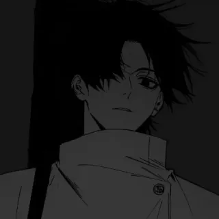 ◼️ 5d7308be Anime, Manga, Personage, Zwart-wit whatsapp sticker