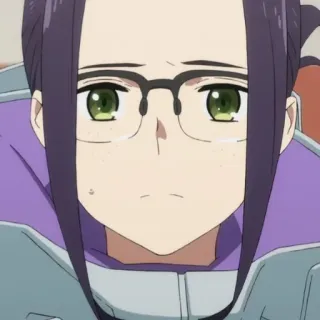 🕊 1a36000e anime, character, glasses, portrait, sad, expression telegram sticker