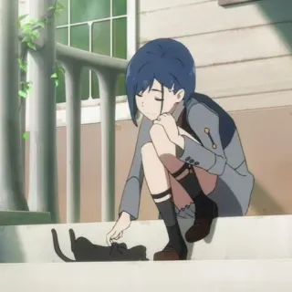 🍓 516ae6cb Ichigo Darling in the Franxx anime, cat, girl, Ichigo, Darling in the Franxx telegram sticker