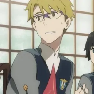 🍓 8d079c6c anime, character, blonde hair, glasses, cartoon telegram sticker