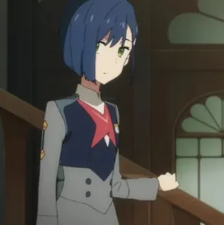 🕊 8fa82880 Ichigo Darling in the Franxx anime, Ichigo, Darling in the Franxx, character, blue hair telegram sticker