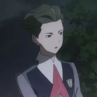 🍓 ab9b29bc anime, character, green hair, suit, portrait telegram sticker