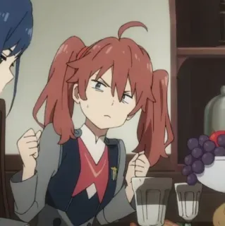 🍓 abf2178b anime, girl, ponytails, angry, frustrated, cartoon, character telegram sticker