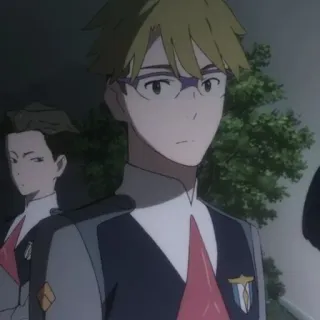 🕊 f944acfc anime, character, cartoon, blond hair, glasses, Darling in the Franxx telegram sticker