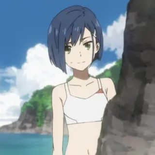 🥢 0dcfa0ec Ichigo Darling in the Franxx anime, ichigo, darling in the franxx, swimsuit telegram sticker