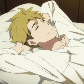 🍤 27be6282 anime, sleeping, bedroom, relaxing, male, cartoon telegram sticker