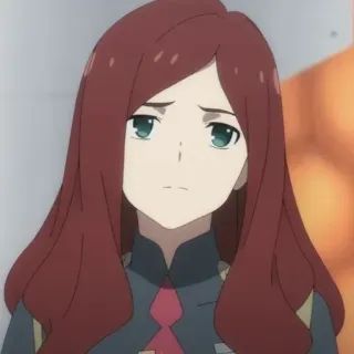 🥢 62deb1dc anime, woman, red hair, character telegram sticker