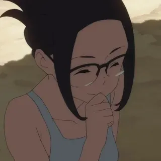 🍤 a868b679 anime girl, smile, glasses, cartoon, shy, happy telegram sticker