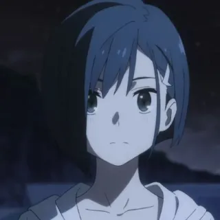 🍤 f342f0d6 Ichigo Darling in the Franxx anime, ichigo, girl, short hair, cartoon telegram sticker