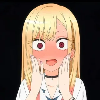 😳 4e3c028d Marin Kitagawa My Dress-Up Darling Anime, Personage, Schattig, Meisje, Blozen, Marin Kitagawa, My Dress-Up Darling telegram sticker