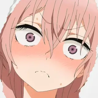 😳 7a760a9b Marin Kitagawa My Dress-Up Darling anime, meisje, roze haar, verlegen, blozend telegram sticker