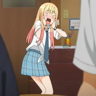 😱 7d09c48b Marin Kitagawa My Dress-Up Darling Anime, Meisje, Schooluniform, Leuk, Geschokt telegram sticker