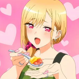 😍 82ed636c Marin Kitagawa My Dress-Up Darling anime, Marin, Kitagawa, My Dress-Up Darling, schattig, meisje, eten telegram sticker