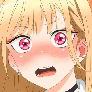 😳 859f486f Marin Kitagawa My Dress-Up Darling Anime, Meisje, Blozen, Marin Kitagawa, My Dress-Up Darling, Opgewonden, Roze ogen telegram sticker