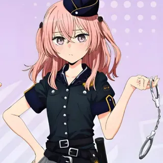 🤨 c541a8e2 Anime, Meisje, Politie, Agent, Uniform, Handboeien telegram sticker