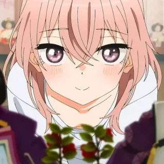 🙂 c6ce0c5f anime, meisje, schattig, roze haar telegram sticker