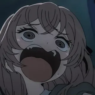 😱 fe2e1d5a Anime, Schreeuwend, In nood, Meisje, Horror, Bang telegram sticker