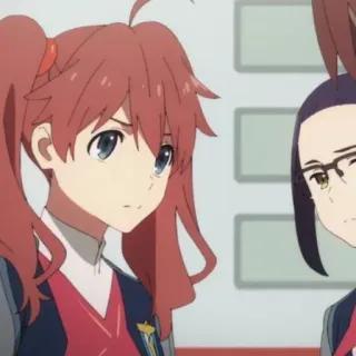 🍡 086cb6e2 Anime, Uniforme escolar, Personagens, Cabelo ruivo, Óculos, Animação telegram sticker