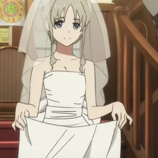 🍢 6c179ca9 Anime, Noiva, Casamento, Vestido, Mulher, Personagem telegram sticker