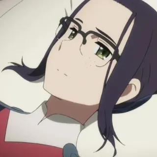 🍢 6d0c7b40 Ikuno Darling in the Franxx Anime, Darling in the Franxx, Ikuno, Personagem, Garota, Óculos telegram sticker