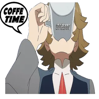 ☕️ 66e710f5 COFFE TIME 咖啡, 时间, 咖啡时间, 卡通, 饮料 whatsapp sticker