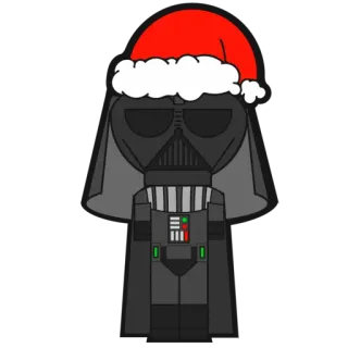 🎅 533930e4 Darth Vader Star Wars darth vader, star wars, natal, topi santa, film, penjahat telegram sticker