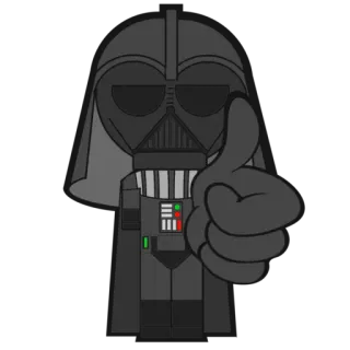 👍 864d6d48 Darth Vader Star Wars Darth Vader, Star Wars, film, karakter, jempol ke atas, sci-fi, penjahat telegram sticker