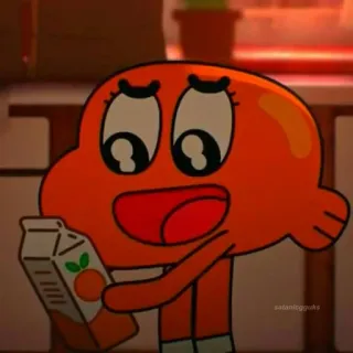 🍼 87aac6b7 Darwin Watterson The Amazing World of Gumball мультфильм, оранжевый, Дарвин, Гамбол, Удивительный мир Гамбола, рыба whatsapp sticker