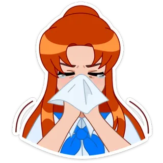 😭 982d6b45 animé, pleurer, triste, mouchoir, dessin animé, fille telegram sticker