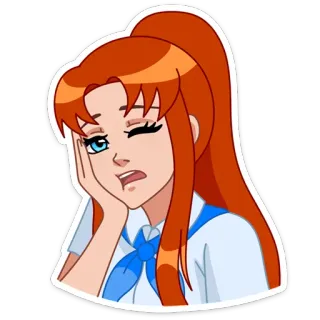 🤦‍♀️ e7ab67df femme, anime, dessin animé, fille, illustration, autocollant telegram sticker