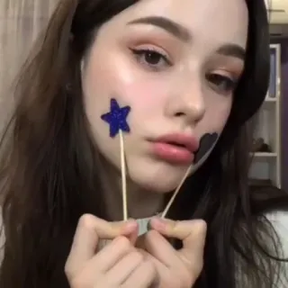 ❤️ da5b8298 ผู้หญิง, ผู้หญิง, ความงาม, แต่งหน้า, ดาว, หัวใจ, ใบหน้า telegram sticker