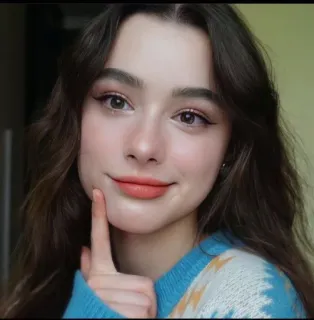 🌸 16fccc54 woman, portrait, selfie, beauty, model, girl, brunette, makeup telegram sticker