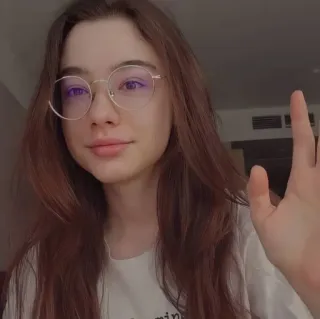 🌸 62c6355f woman, glasses, hair, face, girl, person telegram sticker