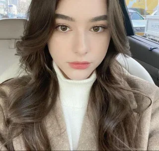 🌸 6e35ff8d woman, portrait, brunette, long hair, selfie, pretty, face telegram sticker