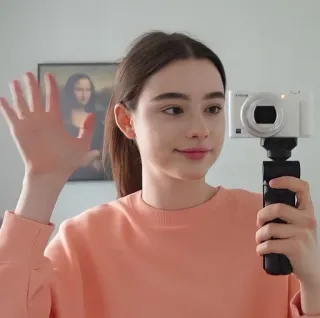 💕 e4963f4e woman, camera, portrait, selfie, video, blogger telegram sticker