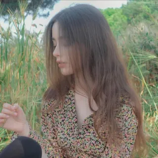 ❤️ 46c2da8d donna, ritratto, ragazza, vestito, campo whatsapp sticker