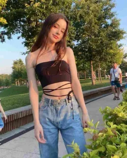 ✨ 4babf908 donna, jeans, ritratto, giovane, teenager whatsapp sticker