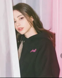 🤩 535aa734 Perle donna, ritratto, ragazza, modella, felpa con cappuccio whatsapp sticker