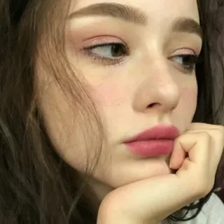 🙁 8f6aac9f ritratto, donna, viso, bellezza, trucco, ragazza whatsapp sticker