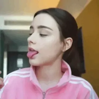 😛 d0fd3241 donna, ragazza, lingua, ritratto, selfie whatsapp sticker