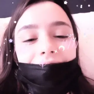 🐠 3e68be89 donna, mascherina, selfie, ritratto, brillantini, luna, stelle telegram sticker