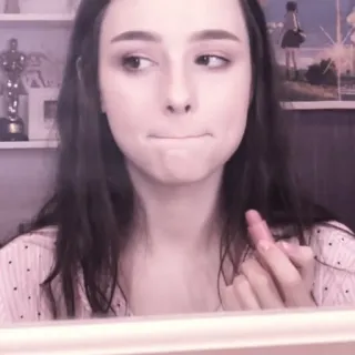 🐠 410897b0 dito medio, gesto, donna, trucco, ritratto, offensivo telegram sticker