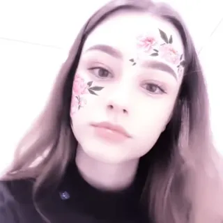 🐠 cd8ff3e4 donna, viso, ritratto, bellezza, trucco, fiori telegram sticker