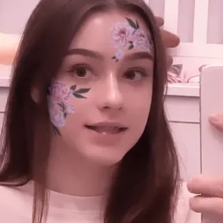 🐠 ee74d3a1 donna, viso, fiori, adesivi, ritratto, selfie telegram sticker