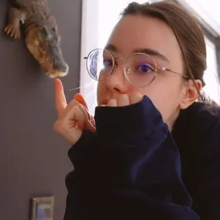 ➰ e7990c0d คน, นิ้ว, จระเข้, แว่นตา, ท่าทางหยาบคาย telegram sticker