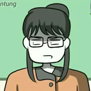 📍 733a14ef untung женщина, учитель, очки, офис, раздражена, иллюстрация telegram sticker