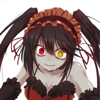 😏 6d56d8d9 Kurumi Tokisaki Date A Live Anime, Meisje, Kwaad, Yandere, Kurumi, Tokisaki telegram sticker