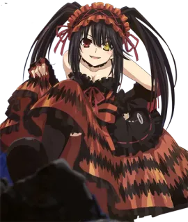 😏 6f275b2f Kurumi Tokisaki Date A Live Anime, Meisje, Jurk, Gothic, Lolita, Kwaad, Schurk telegram sticker