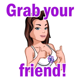 👍 4d89d7fa Grab your
friend! friend, grab, fun, cartoon, character, thumbs up telegram sticker